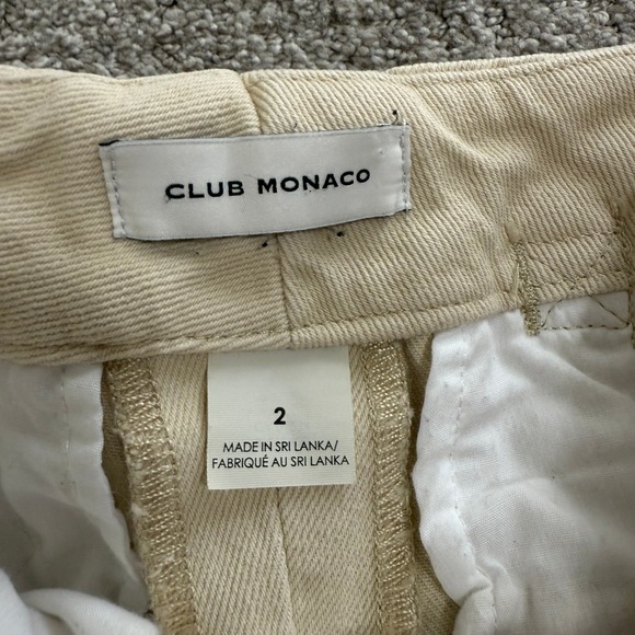 Club‎ Monaco Women's Wide Leg Beige Trousers Pants with Pleats Minimalist Sz 2 - Picture 8 of 12